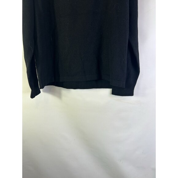 Vintage 90s Soft Cashmere Lightweight 1/2 Zip Sweater Black - Picture 6 of 7